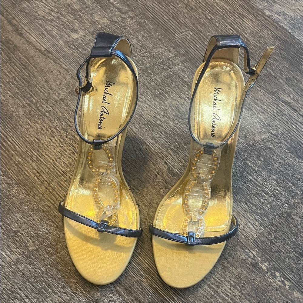 Michael Antonio Black and Gold Heels v